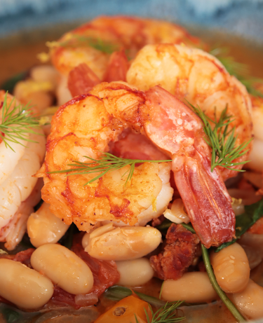 Shrimp and beans Casserole